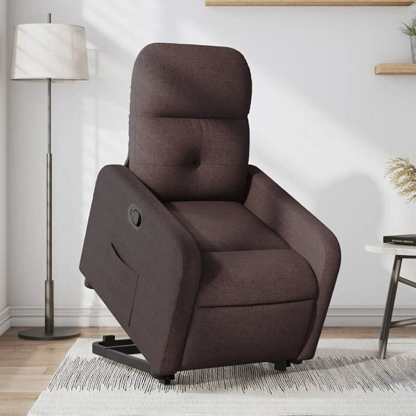 vidaXL Relaxsessel mit Aufstehhilfe Dunkelbraun Stoff, 3206800