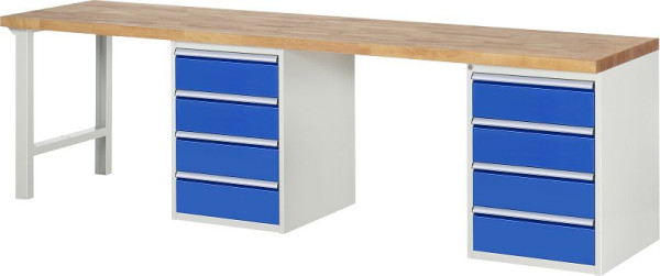 RAU Werkbank Serie 7000 - Modell 7509-8, B3000 x T700 x H890 mm, Systemunterbau B3000 x T650 x H850 mm, 03-7509A8-307B4M.11