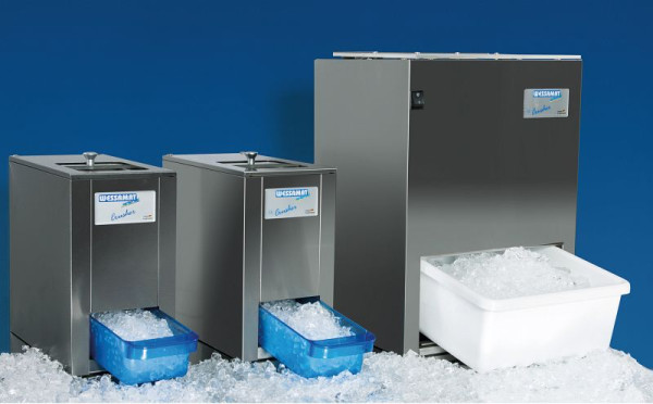 Wessamat Eis-Crusher, Gehäuse aus Edelstahl, Auffangschale aus Kunststoff, 21 kg, Leistung: 5 kg/min, 1010