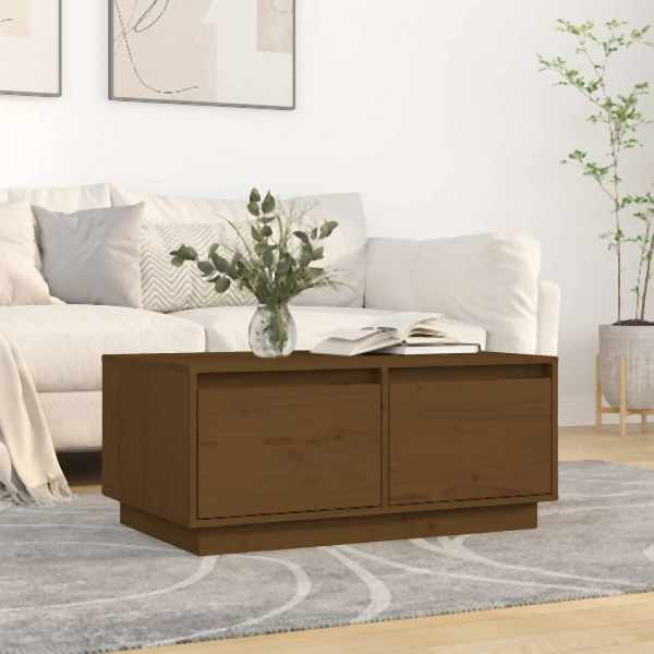 vidaXL Couchtisch Honigbraun 80x50x35 cm Massivholz Kiefer, 814442