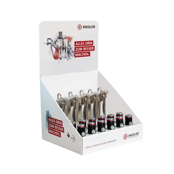 Riegler Aufsteller Druckknopfkupplung / Alu-Blaspistolen, 144826