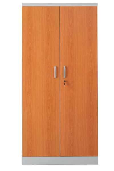 Gürkan Flügeltürenschrank, 42 x 92 x 195 cm, Lichtgrau, Erle, Fachboden Stück 4, FLC/WD.19, 100109