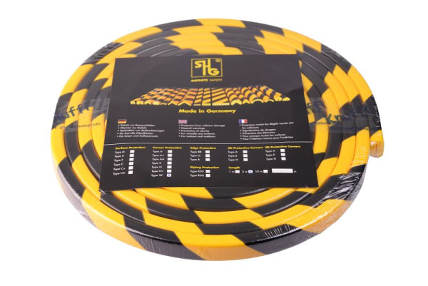 Knuffi flexibler Eckschutz, Material Polyurethanschaum, gelb/schwarz, 5 Meter, PW-3100