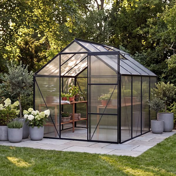 HOME DELUXE Eco Gewächshaus WALENA Schwarz - 252 x 190 cm, 75268