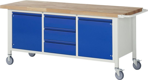 RAU Fahrbare Werkbank 8569I2, B2000xT700xH880mm, 3xSchublade-TA, 2xTür, 05-8569I2-207R4S.11