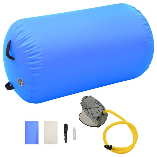 vidaXL Aufblasbare Gymnastik-Rolle mit Pumpe 100x60 cm PVC Blau, 92714