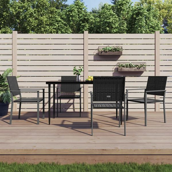vidaXL 5-teilig Garten-Essgruppe Poly Rattan und Stahl, 3187007