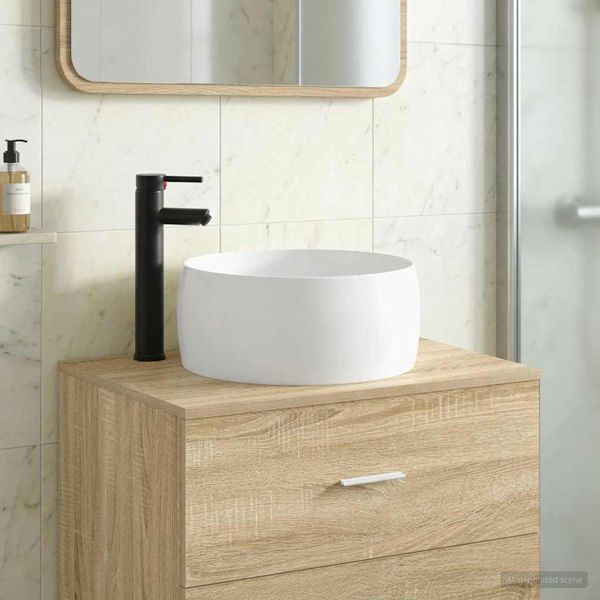 vidaXL Waschbecken fürs Badezimmer Matt Schwarz 38,5 x 38,5 x 16 cm, 890239