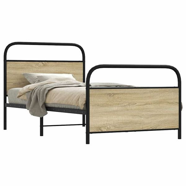 vidaXL Bettgestell ohne Matratze 90x190 cm Sonoma-Eiche Holzwerkstoff, 4100268
