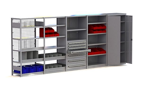 Meta Clip-Systemwand RAL 7035/verzinkt inkl. Zubehör außer ...