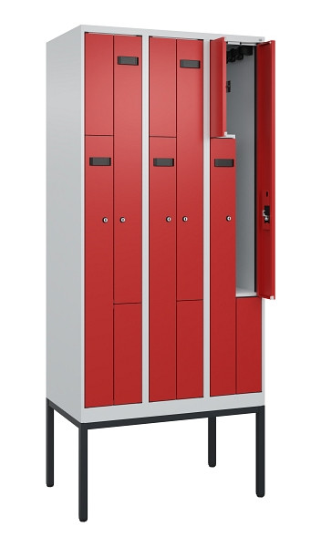 C+P Z-Spind Evolo PLUS, Gestell, 6 Fächer, 2120x900x500mm, 7035/3000, Zylinderschloss, 0490337-306 S10030