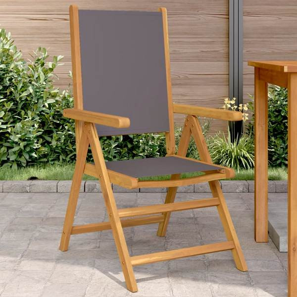 vidaXL Gartenstühle 2 Stück Anthrazit Massivholz Akazie & Stoff, 367658