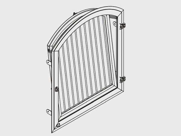 Growi Stallfenster mit Rundbogen, Dreh-Kippfenster 1000 x 1000 mm, 10014280