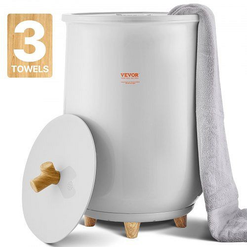 VEVOR Handtuchwärmer Eimer 20L mit LED, Abschaltung & Temperatureinstellung, für Spa/Badezimmer, Grau, MJJRTHS20LZSA6LZM001V2