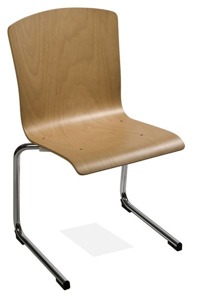Kaiser-Sitzmöbel Stapelstuhl Freischwinger KS28FG-N3, Form: N3, mit Filzgleiter für Holz-Böden, VE: 6 Stück, KS28FG-N3