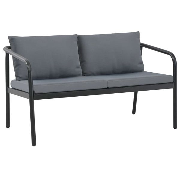 vidaXL 2-Sitzer-Gartenbank mit Auflagen Grau Aluminium, 44699