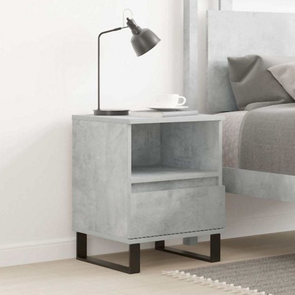 vidaXL Nachttisch Betongrau 40x35x50 cm Holzwerkstoff, 830644