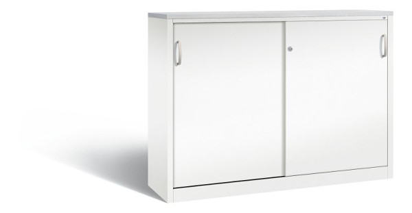 C+P Schiebetürenschrank Acurado-2000, H1200xB1600xT400 mm, Weiß/DBS Hellgrau, 2147-1200 S10484