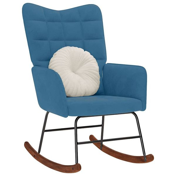 vidaXL Schaukelstuhl Blau Samt, bequem, 4016842, 8721158362674