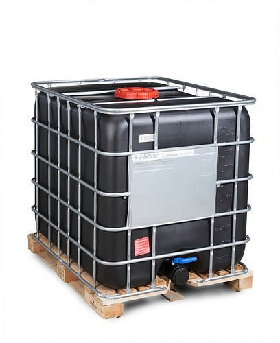 DENIOS Recobulk IBC Gefahrgut-Container, UV, Holz, 1000 l, Öffnung NW225, Auslauf NW80, 266202