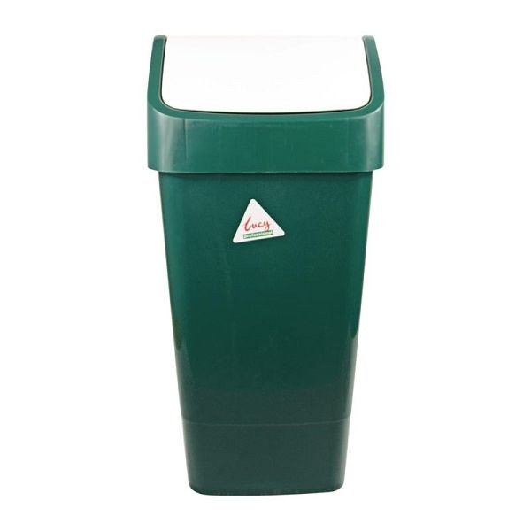 SYR Abfalleimer mit Schwingdeckel grün 50L, minimaler Kontakt, CC081