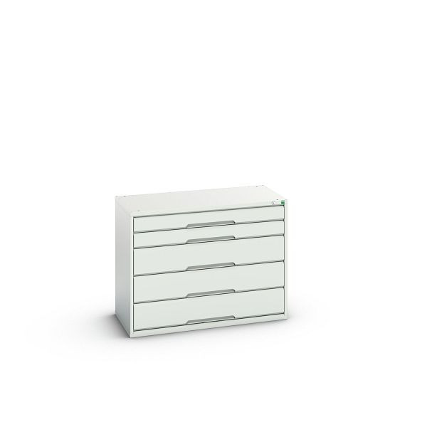 bott verso Schubladenschrank, mit 5 Schubladen, BxTxH: 1050 x 550 x 800 mm, Lichtgrau / Lichtgrau, 16925212.16