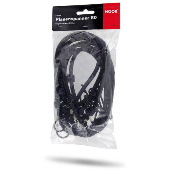 NOOR Planenspanner 4 x Expander mit 3 Haken Länge 80cm, 086PLASPA080