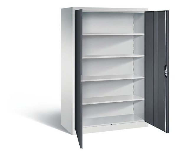 C+P Büroschrank Acurado, H1950xB1200xT600mm, Farbe: Lichtgrau / Schwarzgrau, Muldengriff, 5 OH, 9490-000 S10445