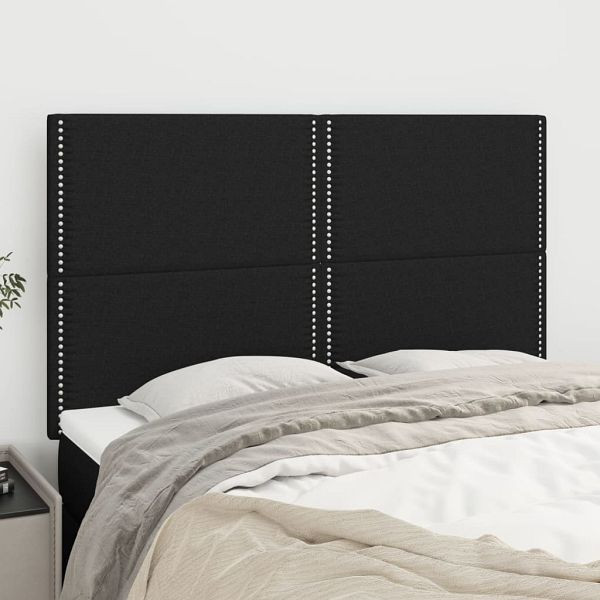 vidaXL Kopfteile 4 Stück Schwarz 72x5x78/88 cm Stoff, 3116192
