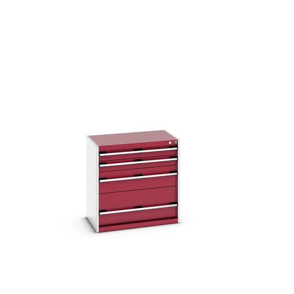 bott cubio Schubladenschrank bestückt mit 4 Schubladen, BxTxH: 800x525x800mm, RAL 7035/3004, 40012015.24V