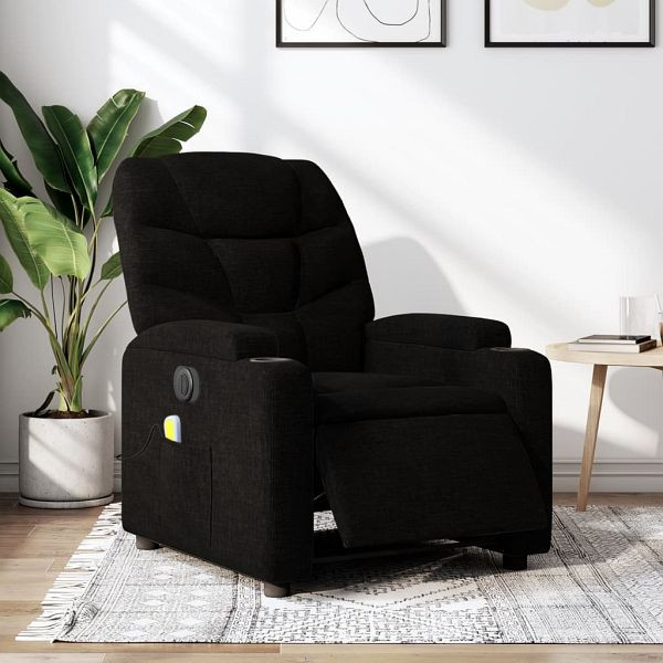 vidaXL Massagesessel Elektrisch Schwarz Stoff, 3204586, 8721012170742