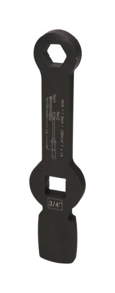 KS Tools 3/4" Schlag-Sechskant-Schlüssel mit 2 Schlagflächen, 24 mm, 517.0925