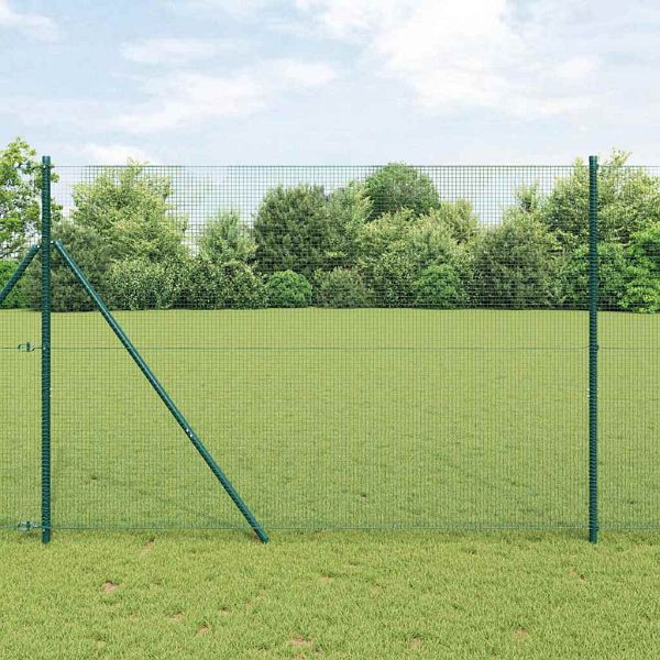vidaXL Geschweißter Drahtzaun Grün 1,5 x 50 m Stahl, 42005118
