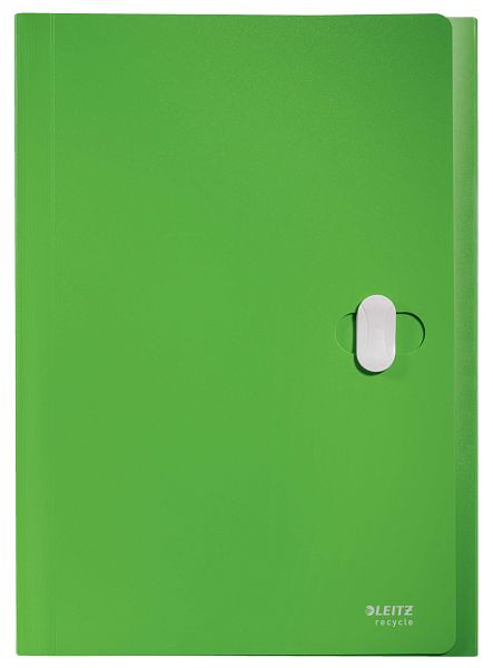 LEITZ 4624 Fächermappe Recycle, A4, 5 Fächer, 250 Blatt, PP, klimaneutral, grün, 4624-00-55