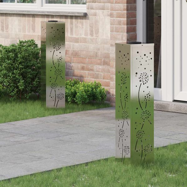 vidaXL Solar LED Weg Licht 2 pcs Edelstahl Edelstahl, 879776