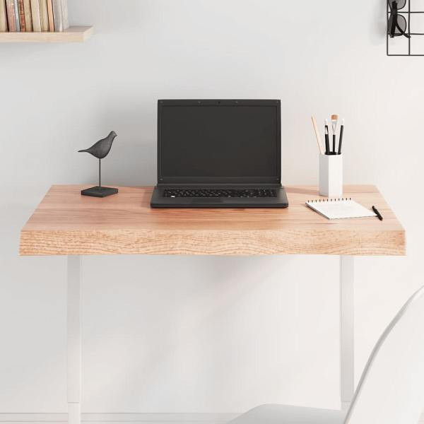vidaXL Tischplatte 80x60x(2-6) cm Massivholz Behandelt Baumkante, 363946