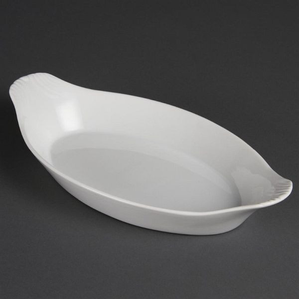 Olympia Whiteware ovale Gratinschalen weiß 28,9 x 16,6cm, VE: 6 Stück, W411