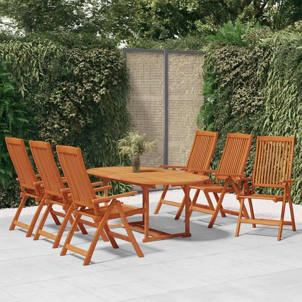 vidaXL 7-teilig Garten-Essgruppe Massivholz Eukalyptus, 3087336