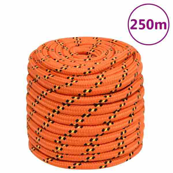 vidaXL Bootsseil Orange 16 mm 250 m Polypropylen, 152681