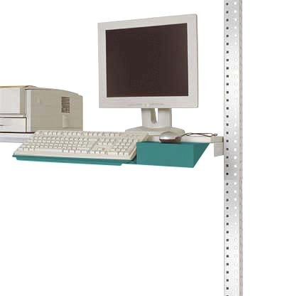 Manuflex Tastaturträger für PACKPOOL mit Mausfläche in Wasserblau RAL 5021, ZB3550.5021