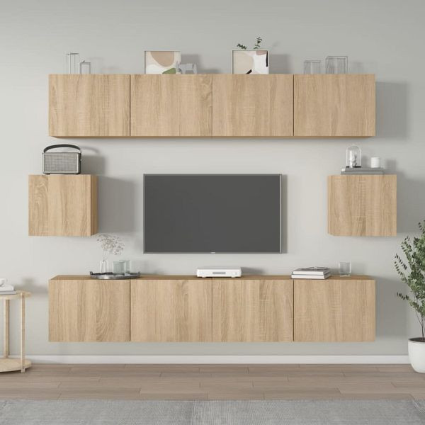 vidaXL 6-tlg. TV-Schrank-Set Sonoma-Eiche Holzwerkstoff, 3114360