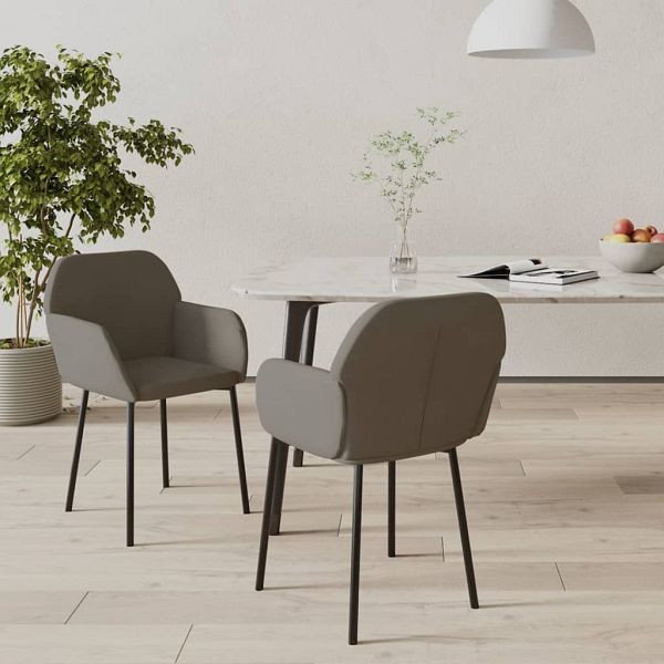 vidaXL Esszimmerstühle 2 Stück Dunkelgrau Samt, 344702, 8720287108108