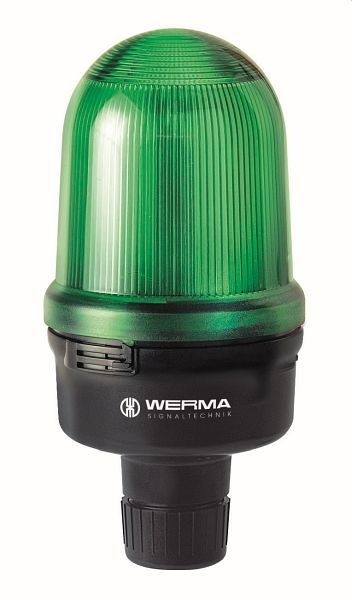 WERMA LED-Dauerleuchte Rohrmontage 230VAC Gehäusefarbe schwarz GN- grün, 829.237.68
