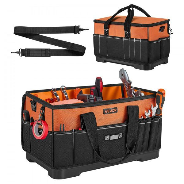 VEVOR Werkzeugtasche 51x26x30cm, wasserfest, 14 Innen- & 19 Außenfächer, Polyester, mit Schultergurt & Reißverschluss, GJTB20YCSLDZ4LS1L001V0