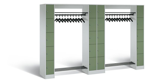 C+P Garderobe Serie 8070, H1950xB2840xT480 mm, Grau/Resedagrün, 80730-20 S10029