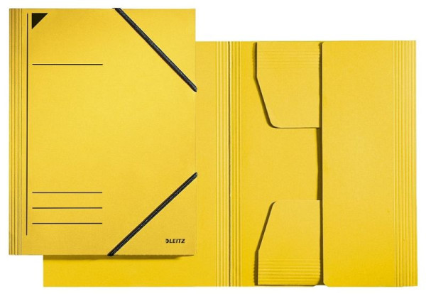LEITZ 3981 Eckspannermappe, A4, 250 Blatt, Pendarec-Karton (RC), gelb, 3981-00-15