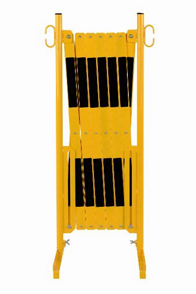 CRASH STOP Scherengitter gelb-schwarz 4,0m mit Standfuß, 70-40