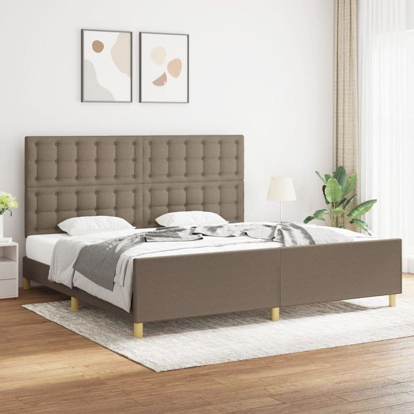 vidaXL Bettgestell mit Kopfteil Taupe 200x200 cm Stoff, 3125409