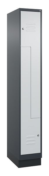 C+P Z-Spind Classic PLUS, C Z-Spind, Classic PLUS, Sockel, 2 Abteile, 1950x300x500mm, 7016/7035, Zylinderschlösser, 080023-102 S10028