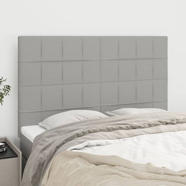 vidaXL Kopfteile 4 Stück Hellgrau 72x5x78/88 cm Stoff, 3116330